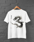 Ink Art Dragon T-Shirt Kanji Print Shirt Japanese Streetwear Anime Shirt Japanese Dragon Tshirt Y2K Clothing Harajuku Y2K Top