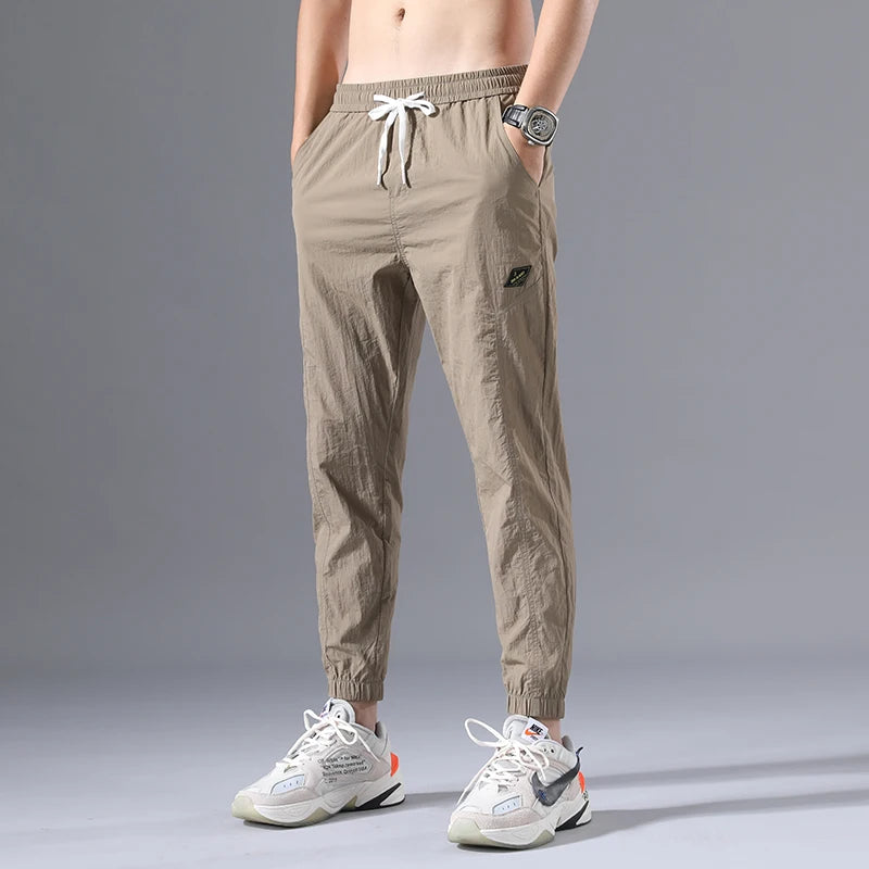 Men's Wrinkled Fabric Harem Pants – Loose Tapered Quick-Dry Summer City Boy Trousers  2026: Wrinkled Fabric, Harem Pants, Loose Tapered, Quick-Dry, City Boy Trousers)