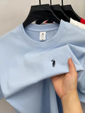 100% cotton high-end short sleeve T-shirt summer designer brand pony embroidery round neck top fashion casual golf men's wear