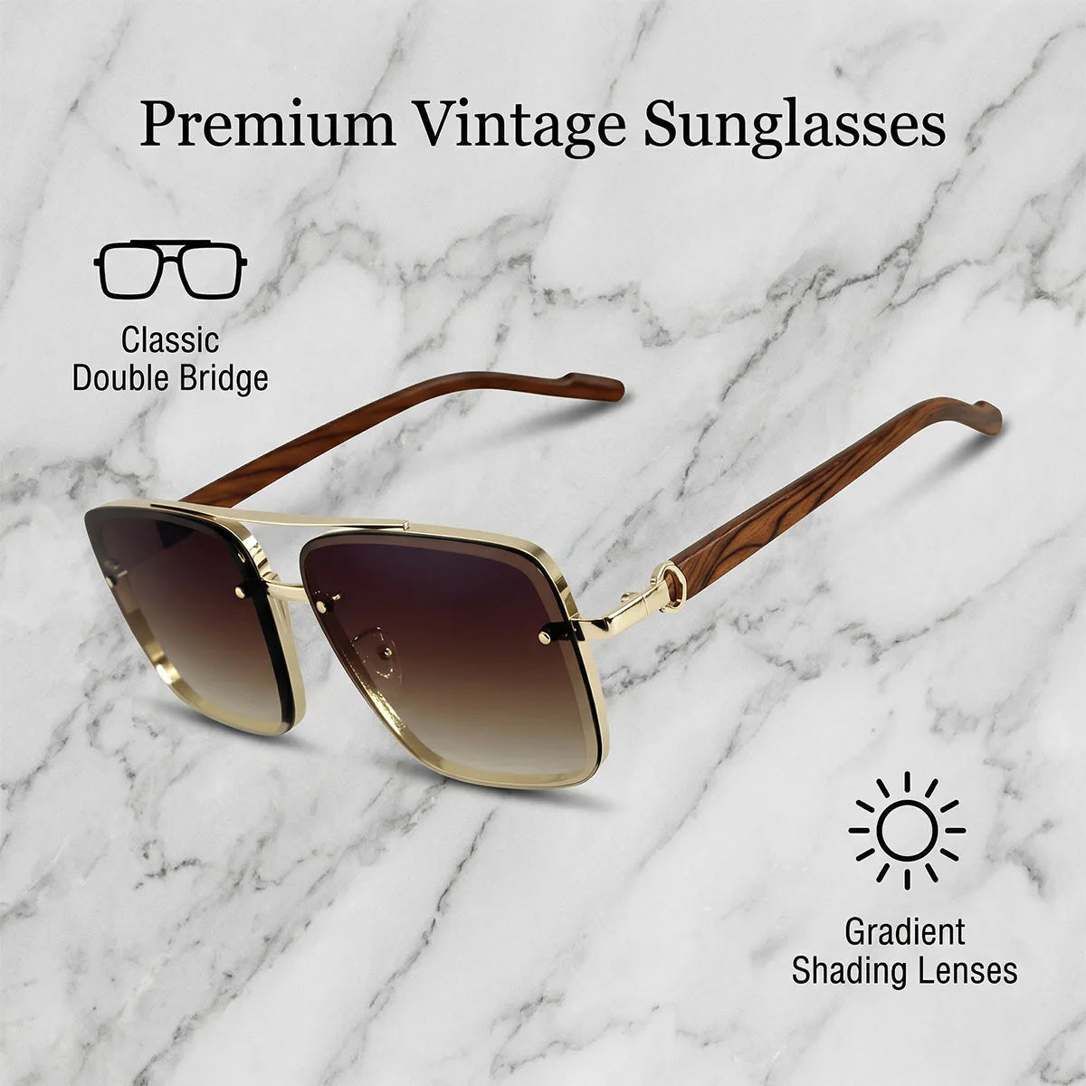 UV400 Protection Square Sunglasses Women Trendy Beach Vacation Brand Design Wooden Vintage Retro Sunglass Men Fashion Glasses
