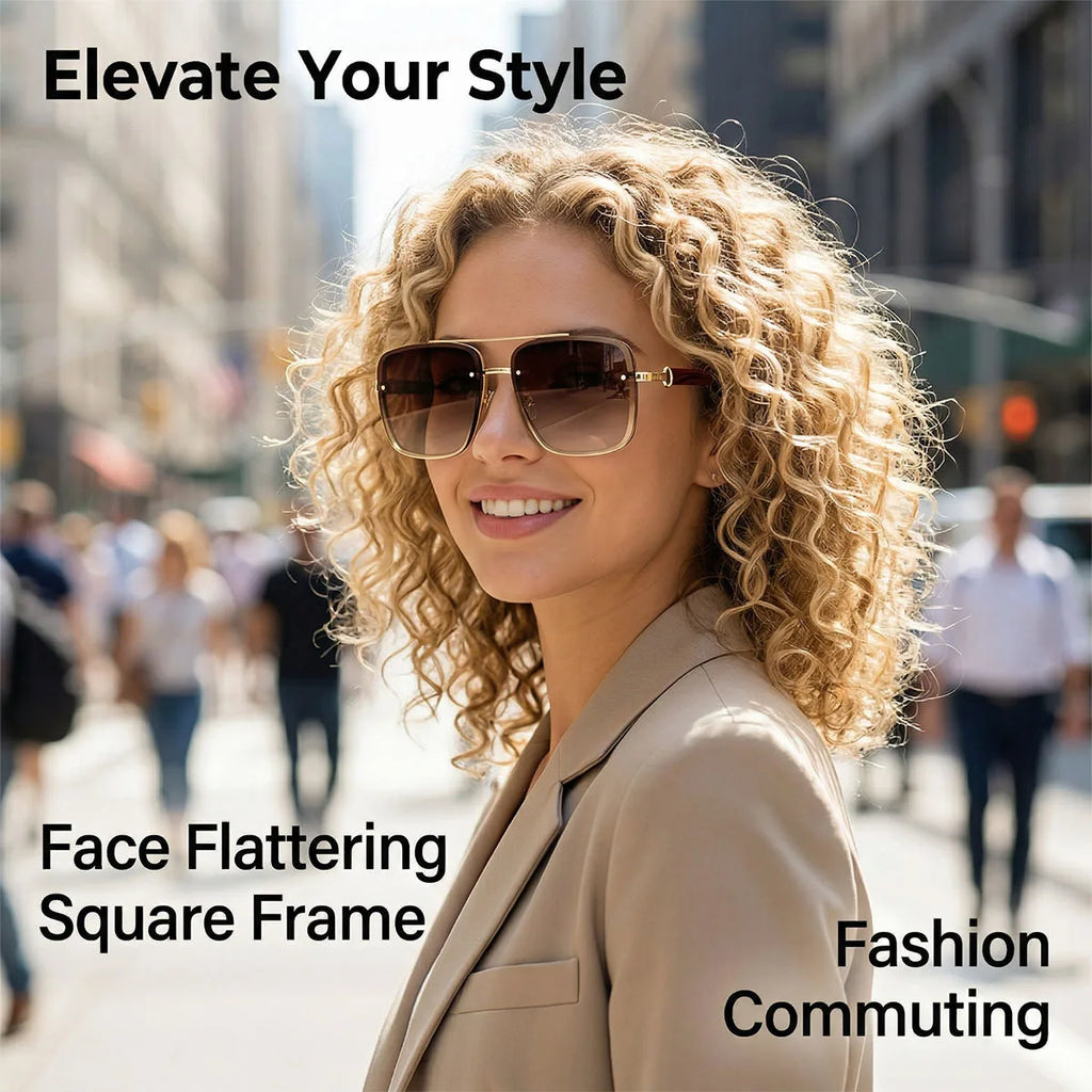 UV400 Protection Square Sunglasses Women Trendy Beach Vacation Brand Design Wooden Vintage Retro Sunglass Men Fashion Glasses