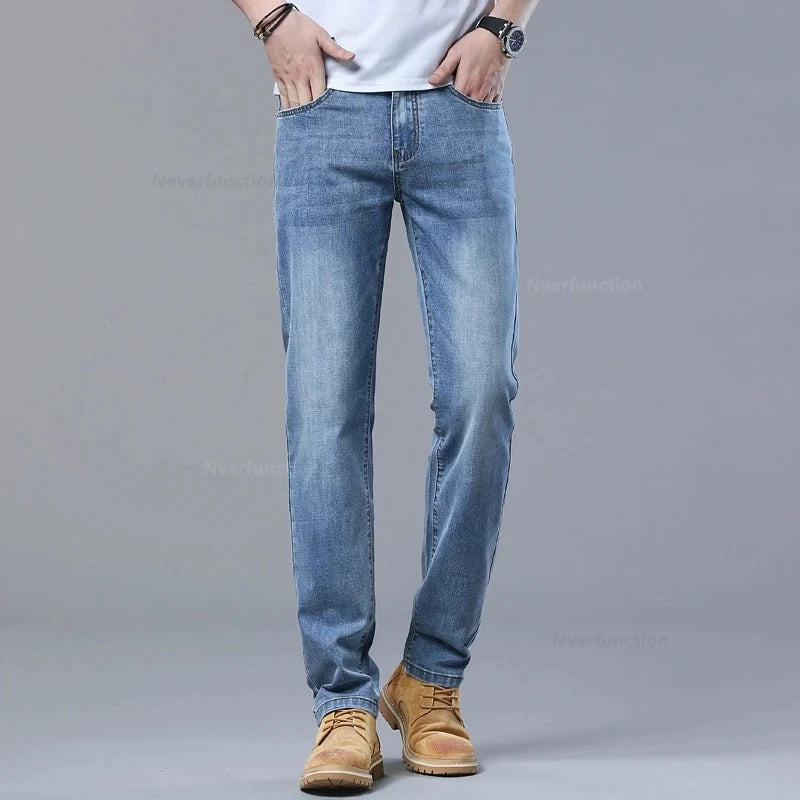 Neverfunction Men's Lightweight Straight Jeans – Summer Thin Stretch Business Casual Denim Pants 2026: Neverfunction Men's, Lightweight Straight Jeans, Summer Thin Stretch, Business Casual Denim Pants)