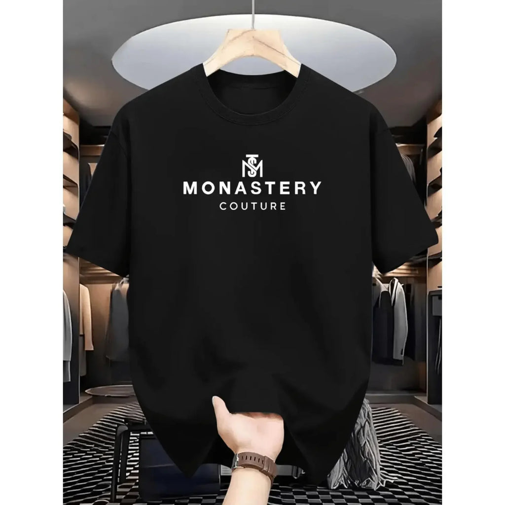 100% Cotton Golf Gift T-Shirt for Men and Women Monastery Couture Black Graphic T-Shirt for Men Summer Casual Wear with Lightweight Breathable Fabric and Comfortable Round Neck Design