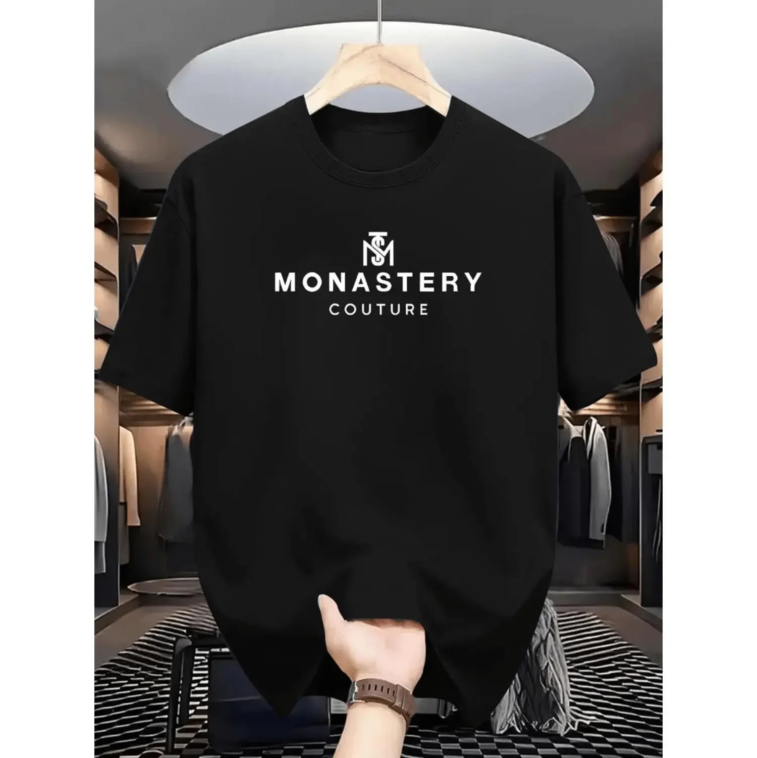100% Cotton Golf Gift T-Shirt for Men and Women Monastery Couture Black Graphic T-Shirt for Men Summer Casual Wear with Lightweight Breathable Fabric and Comfortable Round Neck Design