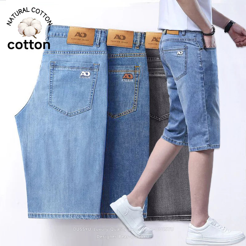Designer Bear Men's Summer Denim Shorts – Korean Style Straight Washed Jorts 2026: Denim Shorts, Washed Jeans Short, Korean Style, Jorts, Bermuda Pants