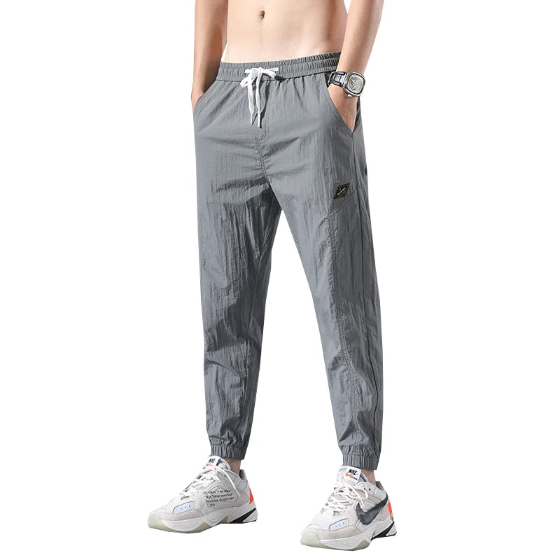 Men's Wrinkled Fabric Harem Pants – Loose Tapered Quick-Dry Summer City Boy Trousers  2026: Wrinkled Fabric, Harem Pants, Loose Tapered, Quick-Dry, City Boy Trousers)