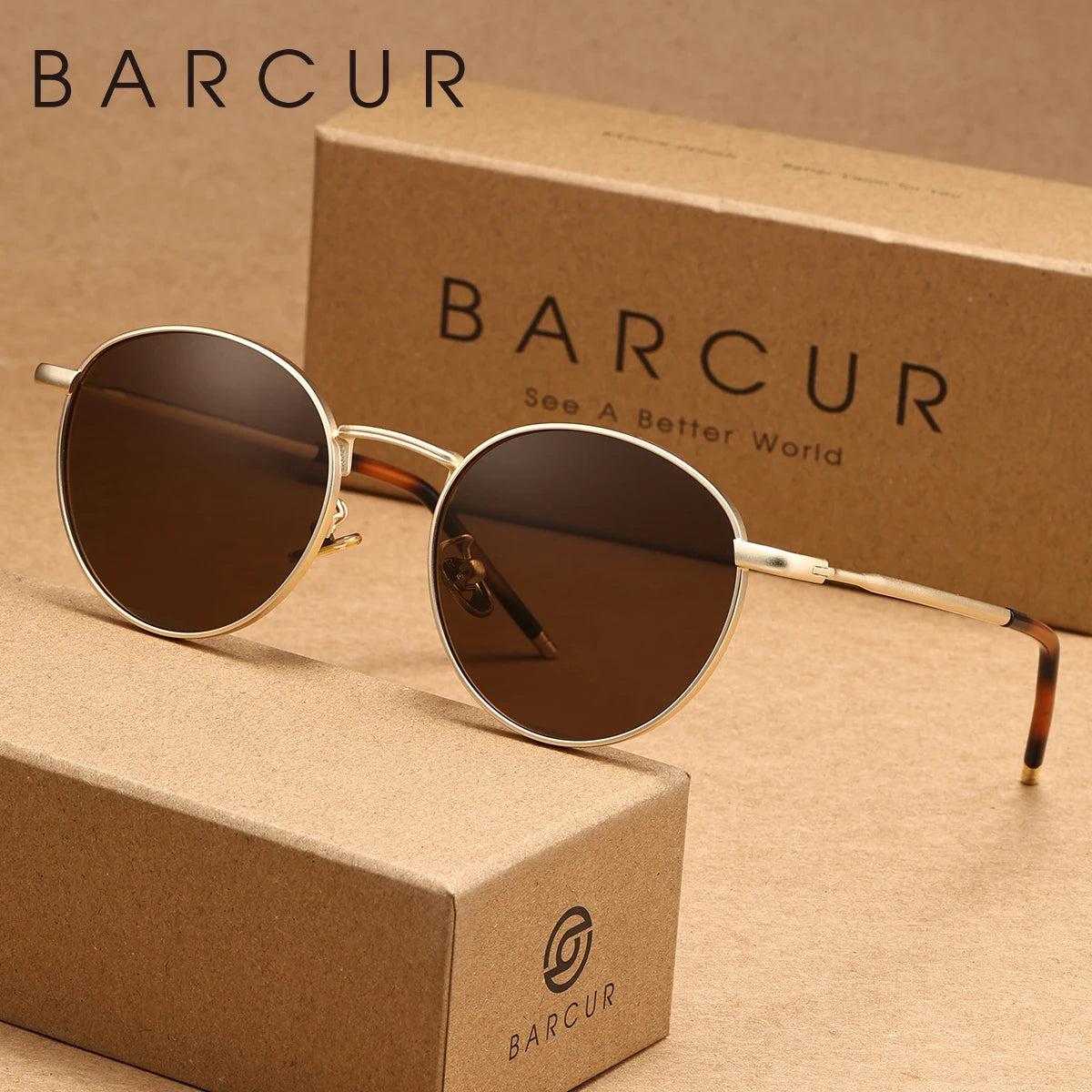 BARCUR polarized Sunglasses, Made Of stainless Material Lightweight Sunglasses for outdoor activities and travel without burden
