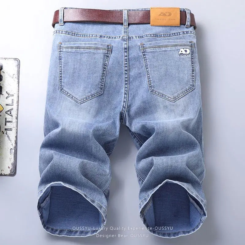 Designer Bear Men's Summer Denim Shorts – Korean Style Straight Washed Jorts 2026: Denim Shorts, Washed Jeans Short, Korean Style, Jorts, Bermuda Pants