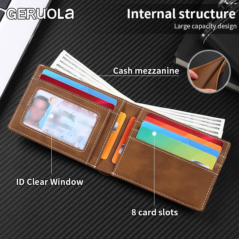 GERUOLA Men's Slim RFID Blocking Carbon Fiber Wallet with Apple AirTag Holder - Bifold Minimalist Card Holder, Front Pocket & Sc