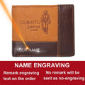 High Quality Retro Men Wallets Name Engraving Genuine Cow Leather Zipper Coin Pocket Card Holder Simple Purses For Male