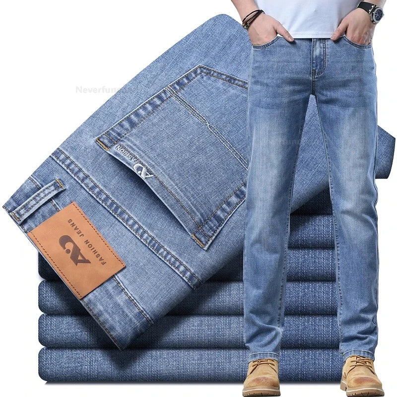 Neverfunction Men's Lightweight Straight Jeans – Summer Thin Stretch Business Casual Denim Pants 2026: Neverfunction Men's, Lightweight Straight Jeans, Summer Thin Stretch, Business Casual Denim Pants)