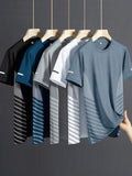 5pcs Mens Quick Dry Running T-Shirts For Hiking Fishing - Soft Stretch Lightweight Summer Sports Tees