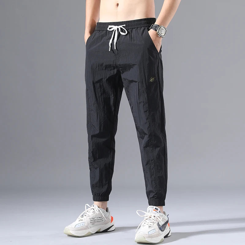 Men's Wrinkled Fabric Harem Pants – Loose Tapered Quick-Dry Summer City Boy Trousers  2026: Wrinkled Fabric, Harem Pants, Loose Tapered, Quick-Dry, City Boy Trousers)