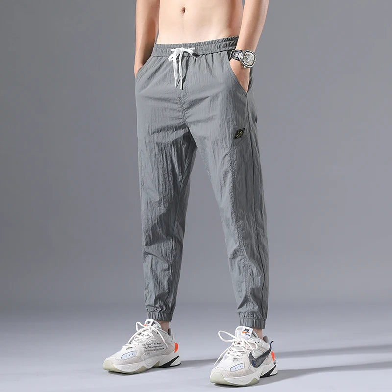 Men's Wrinkled Fabric Harem Pants – Loose Tapered Quick-Dry Summer City Boy Trousers  2026: Wrinkled Fabric, Harem Pants, Loose Tapered, Quick-Dry, City Boy Trousers)