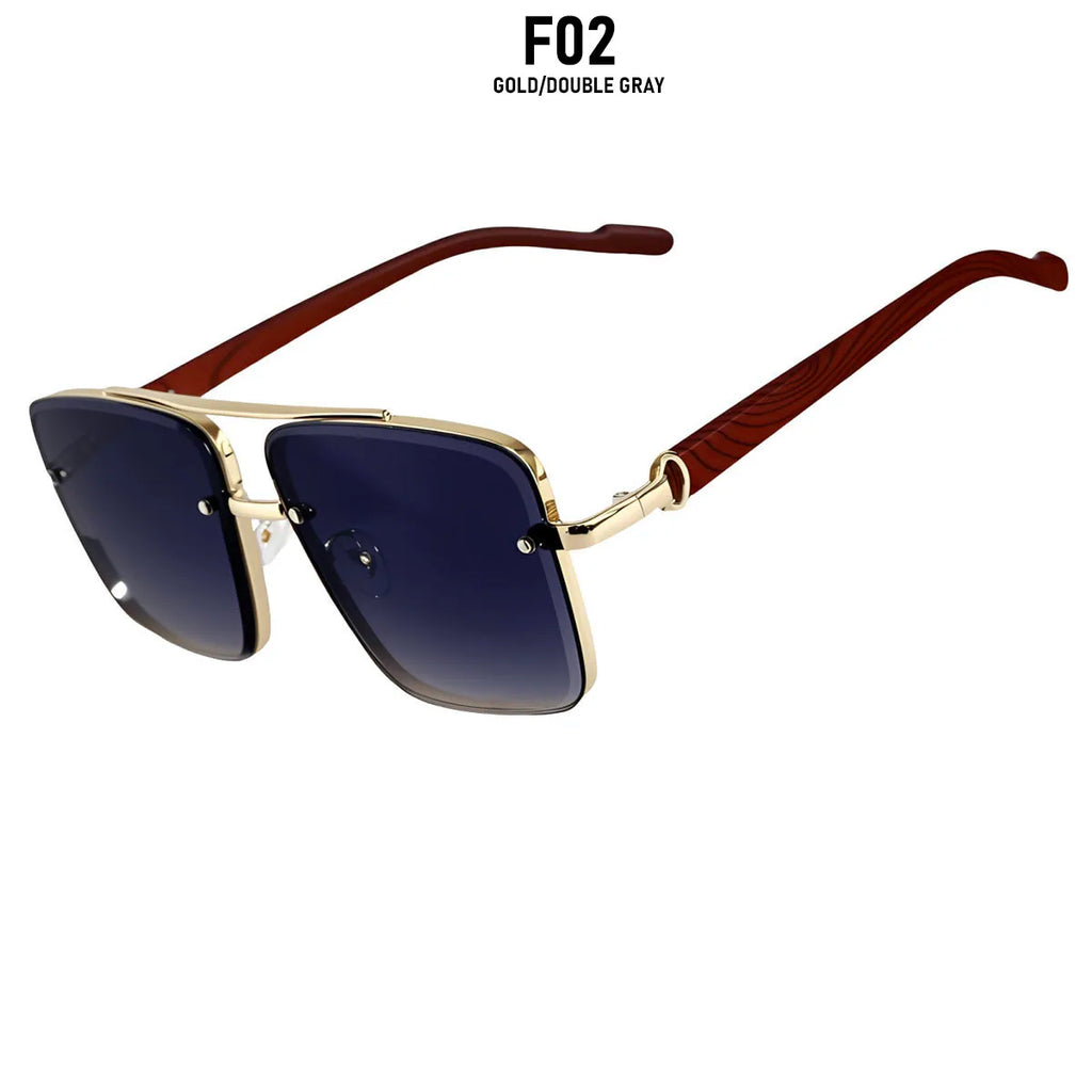 UV400 Protection Square Sunglasses Women Trendy Beach Vacation Brand Design Wooden Vintage Retro Sunglass Men Fashion Glasses