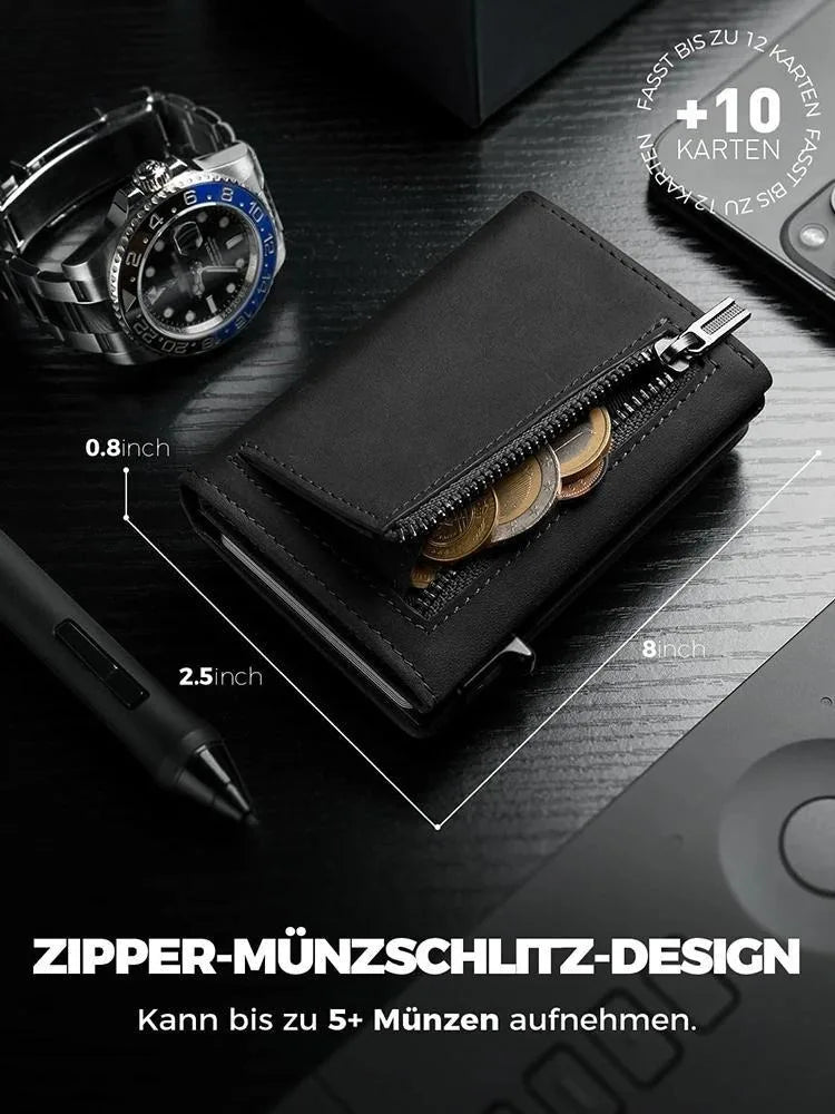 Slim Wallet with Coin Slot Credit Card Wallet Mens for Magnetic Closure RFID Protection Men Wallet