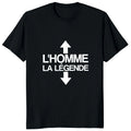 L'homme La Légende French Tee T Shirt Men Women Short Sleeve Double Arrow Distressed Letter Graphic Crew Neck Cotton Casual Tee